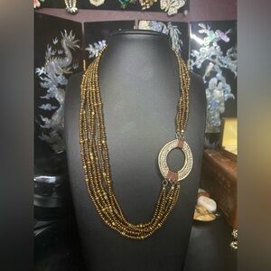 Vintage 925 Silpada brown seed bead necklace